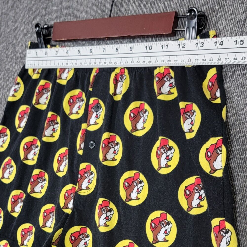 Buc-ees Lounge Sleep Wear Shorts Mens M Black Beaver All Over Print Boxer Style - Picture 2 of 8